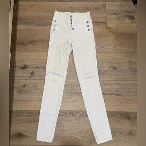 High-Waisted White Jeans - JBRAND
